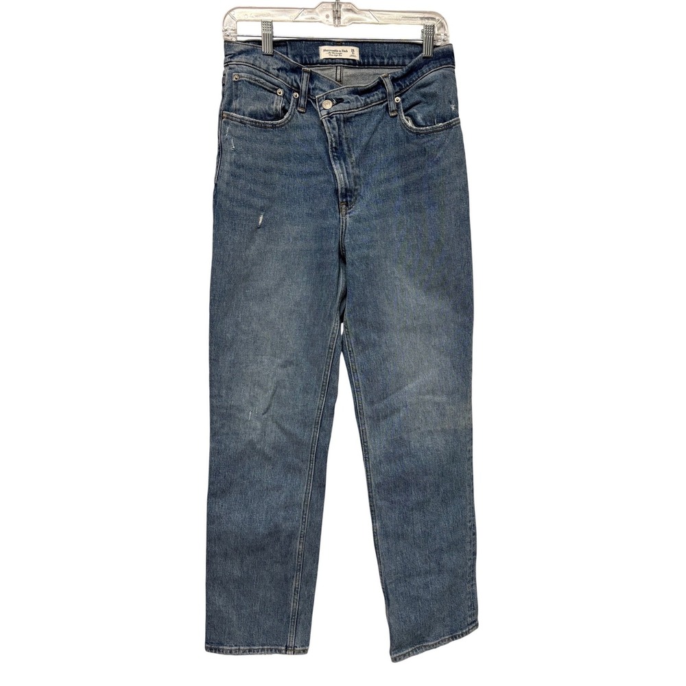 Abercrombie & Fitch The‎ 90s Straight Ultra High Rise Crossover Jeans Blue 28 6R
